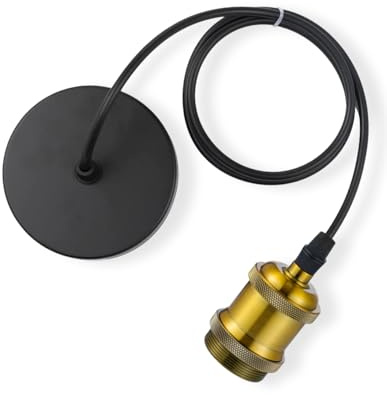 Vecys E27 Vintage Gold Bronze Metall Lampada a Sospensione,Lampenaufhängung Lampenfassen,Deckenleuchte Accessori mit 100CM Regolabile Cavo,Ideal für Deckenbeleuchtung (1 Stück)