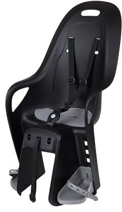 POLISPORT 8408300002 - Siège arrière KOARI pour vélo avec roues de 26'' à 29'' adapté aux enfants d'un poids maximum de 22kg avec ancrage sur le porte-bagages MIK-HD en Noir/Gris
