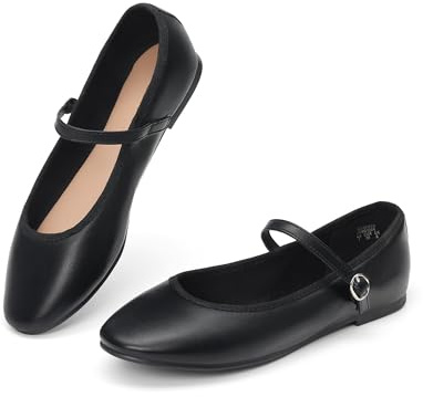 DREAM PAIRS Ballerinas Damen Mary Jane Schuhe,Size 39,Schwarz-Pu