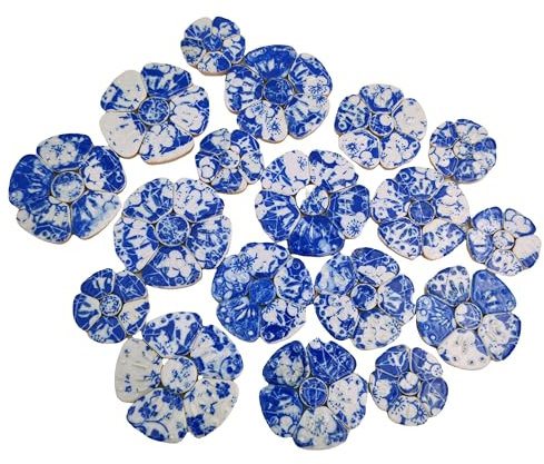 Carreaux de mosaïque en céramique à fleurs aléatoires pour loisirs créatifs, 3 tailles de pièces de mosaïque de fleurs pour œuvres d'art, cadres photo, tasses, pots de fleurs, aquarium, vases,