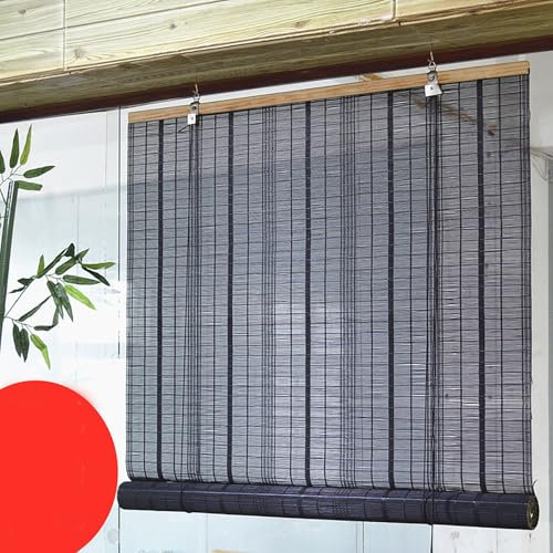 SGSKEIEY Tende a Rullo in bambù per finestre avvolgibili Tapparella di bambù Avvolgibile Cortina di Bamboo Veneziana per Patio, Tende e Ombre, Paralume per Finestra (60×175cm/24×68in)