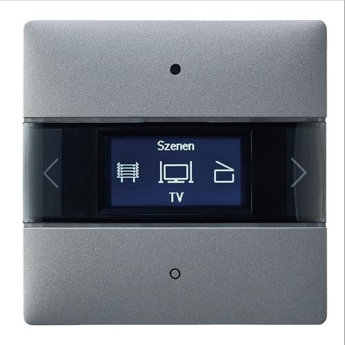 Theben 4802418 LUXORliving iON8 SR | Contrôleur de pièce argenté avec régulateur de température ambiante intégré et 10 fonctions | Pour le système Smart Home KNX LUXORliving
