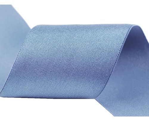 Glanz-Satin Gummiband 2m x 5cm Gummilitze 50mm f. Gürtel Kleider Blusen, Farbe:himmelblau