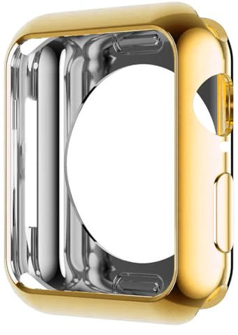 HANKN Hülle für Apple Watch Series 11 10 42mm, Plattierte Weich TPU Abdeckung Schutz iWatch [Kein Frontbildschirmschutz], Gold 42 mm