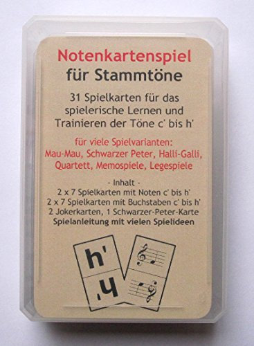 Generisch Notenkartenspiel für Stammtöne c' bis h' - Mau-Mau, Schwarzer Peter, Halli-Galli, Quartett mit Noten Spielen