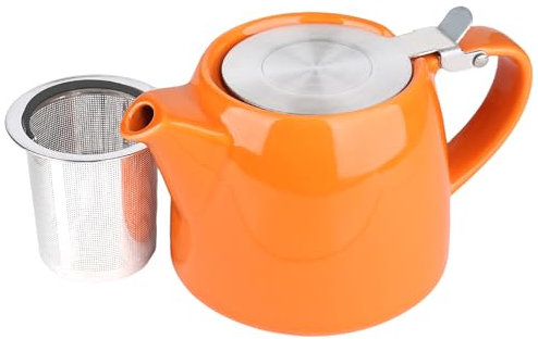 Spring Chef Ceramic Stump Teapot with Strainer, Heat-Resistant Porcelain Tea Pot with Infuser, Removable Infuser Tea Pot Handmade for Loose Leaf Tea & Coffee 500ml/16.91oz