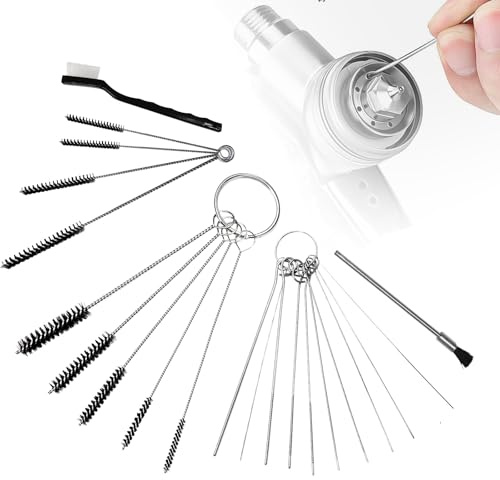 Set of Paint Gun Cleaning Kit, Dirt Jet Remove Cleaner, Airbrush Cleaning Kit with Nylon Mini Brushes & Needles for Clean Paint Spray Gun Torch Tattoo Equipment