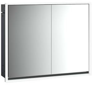 Emco loft Lichtspiegelschrank, 800mm, 2 Türen, Unterputzmodell, Schwarz/Spiegel, 979813307, Ausführung: 2 Türen