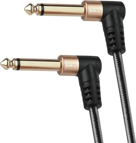 Oluote TS 6.35mm Maschio a Maschio Mono Cavo Audio Ad Angolo Retto, per Basso Elettrico, Amplificatore, Strumento Musicale ecc (1.5M)