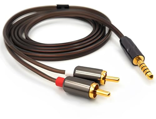 Earmax Cavo bilanciato 6N OCC da 2,5 mm, 4,4 mm, 3,5 mm a 2 RCA, 1,5 m, compatibile con telefono, PC, TV, lettore audio, amplificatore di potenza