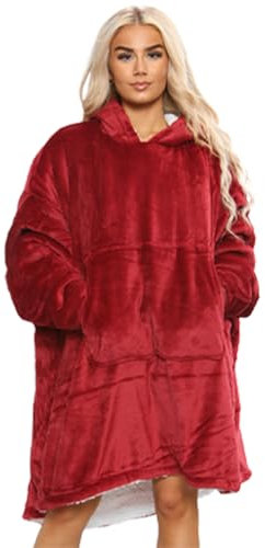 Oversized Sherpa Fleece Hoodie Blanket | Ultra-Soft & Warm Wearable Blanket with Hood & Kangaroo Pocket | Cozy, Plush & Perfect for Lounging, Camping, Outdoor Events, Travel & Cold-Weather Comfort