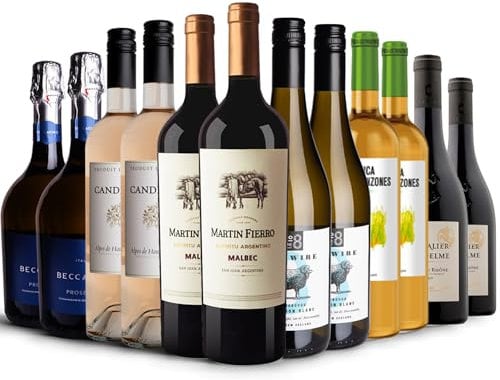 The Wine Flyer Favourites 12-Pack - 75cl Bottles – Includes Rosé, Prosecco, Red and White Wines - Wine Gift Set