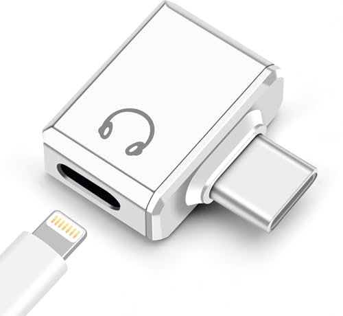 Seminer Adattatore Audio da USB C a Lightning, USB C Maschio a Lightning, Convertitore per Cuffie e Auricolari Femmina per iPhone Serie 16/15, iPad e Altro (Bianco)