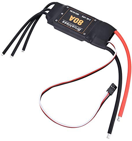 Kavolet 80A Bürstenloser ESC Speed ​​Controller Batterie Niedriger Spannungsschutz RC-Zubehör für Feste Flugzeughubschrauber RGB 13,5 X 10,3 X 1,7 cm