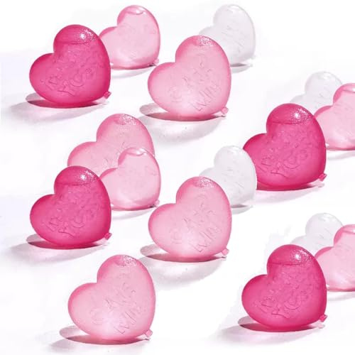 TSUOUKL 15x Wiederverwendbare Herz-Eiswürfel Romantik Edition - Kunststoff Formen für Cocktails & Whisky, Schnellgefrierende Premium-Qualität (Ideales Geschenk für Paare)