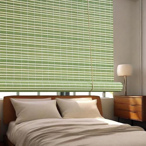Bambusrollo Verdunkelnd Sonnenschutz Jalousien Atmungsaktives Bambus Rollo UV-Schutz Lichtschutz Vorhang für Balkon, Terrasse, Pavillon, Schlafzimmer, Arbeitszimmer