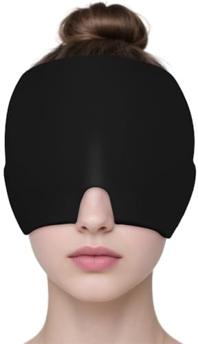 AOOWU Einlagiges Gel-Stirnband Aus Milchseide, Upgraded Migraine Relief Cap, Wiederverwendbare Migräne Mütze & Kühlmaske Migräne Kühlmütze zur Linderung von Migräne, Kopfschmerzen, Druck