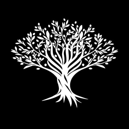 Olive Tree Branche Roots Leaves Forest Wall Stickers 34x40.9cm Removable Without Leaving Glue S-White