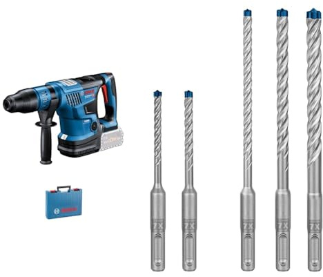 Bosch Professional 18V System BITURBO Akku Bohrhammer GBH 18V-36 C (inkl. Bluetooth Modul GCY 42, ohne Akku/Ladegerät) + 5x Expert SDS plus-7X Hammerbohrer Set (für Stahlbeton, Ø 5-10 mm)