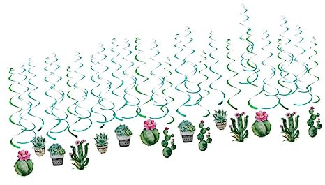 Mipcase 1 Ensemble De Décorations Suspendues en Forme De Cactus Tropical Décorations Suspendues en Spirale pour Fêtes Hawaïennes Ornements en Spirale Verts