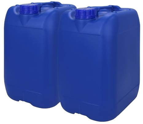 Bidón Garrafa Plástico 20 litros apilable. Azul Opaca. Apta para uso alimentario. Homologación para transporte. (2 Unidades).