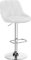 Yaheetech Tabouret de Bar en Similicuir Hauteur Réglable de 86 cm à 107,5 cm Chaise de Bar Assise Pivotante Repose-Pied Carré Tabouret Haut Cadre Métallique Galvanisé Blanc