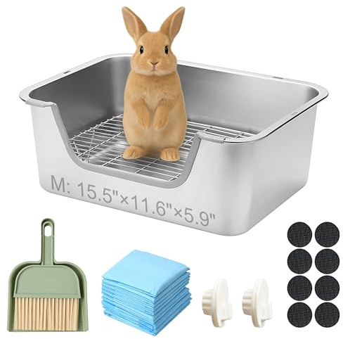 Sorstrem Stainless Steel Rabbit Sifting Litter Box (M)
