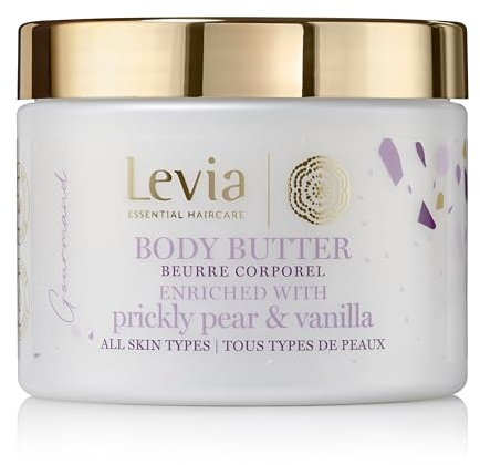 Levia | Body Scrub & Body Butter 350 ml | Peeling & intensive Feuchtigkeit | 4 Bereiche: Romantik, Gourmand, Eleganz, Sinnlich (Body Butter Gourmand – Vanille & Kaktusfeige, 350 ml)