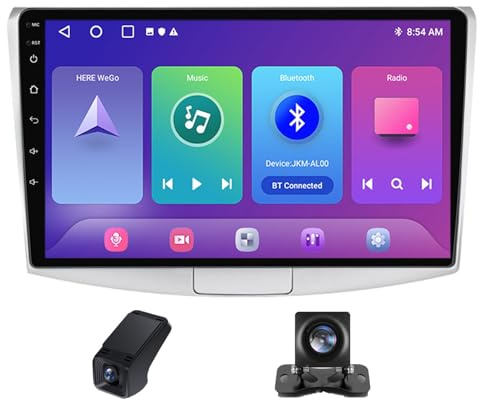 Android 14 2 DIN CarPlay Android Auto Autoradio para Volkswagen Passat 7 B7 Nms 2011-2015 Pantalla Radio 9 Pulgadas Bluetooth Navegación GPS Radio ADAS DVR 1080P+Control del Volante(X1)