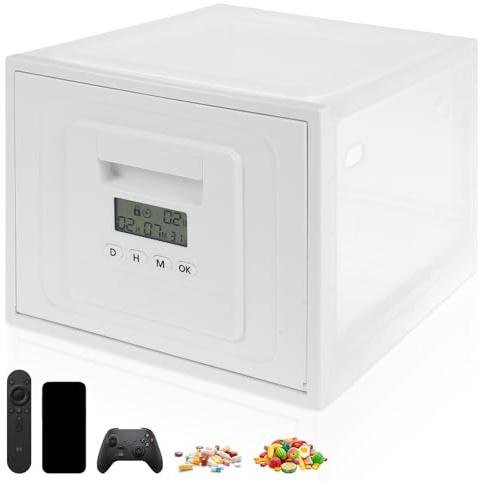 Handy Safe mit Zeitschloss für Lebensmittel, Medikamente & Sicherheit | Safe Timed Lock Box,Premium Abschließbare Aufbewahrungsbox mit 2 Arbeitsmodus, 30.3 x 23.6 x 19.3 cm