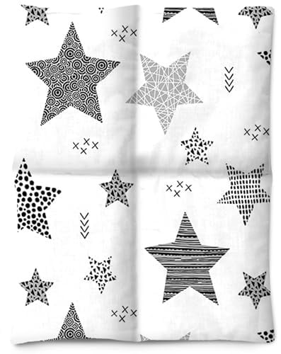 Amilian Kirschkernkissen 30x23 cm - Wärmekissen; Kältekissen mit 100% Kirschkernen - Körnerkissen für Mikrowelle - ideal für Nacken, Schulter, Rücken und Alltag - Sternschnuppe Grau
