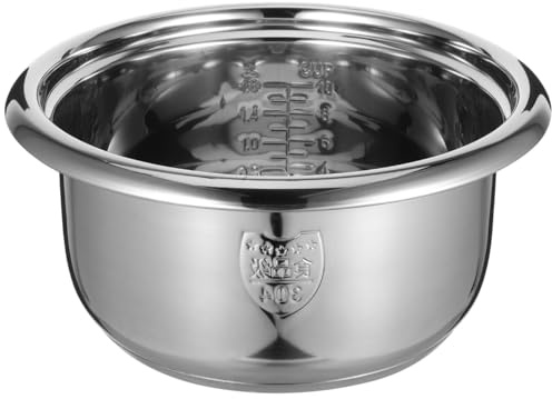 NOLITOY Stainless Steel Inner Cooking Pot: Rice Cooker Pot for Cooking Stainless Steel Inner Rice Cooker Silver Kitchen Counter Storage Dining Table Service Workshop Bench Layout