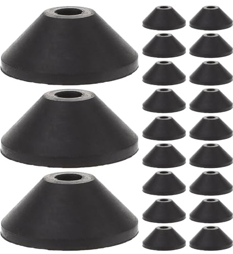 Konische Toilettenbolzen Gummischeiben 24 Stück, Schwarz