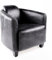 Phoenixarts Vintage Ledersessel Schwarz Echtleder Sessel Design Lounge Clubsessel Sofa 643