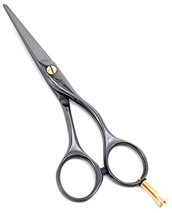 NTS-Solingen | Black Titan Ergo Line Profi Friseurschere | Schere zum Haare Schneiden | Haarschere Schwarz | Titanbeschichtete Schere | Hergestellt in Solingen | Handarbeit | 5,5 = 14 cm