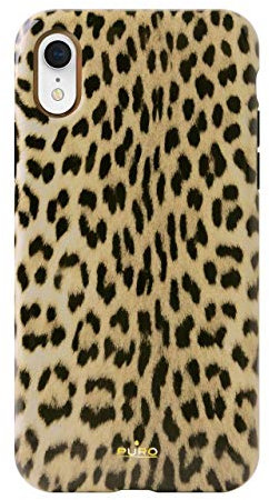 Puro Glam Cover Leopard iPhone XR Black