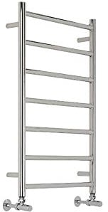 Milano Esk Chrome Flat Ladder Style Stainless Steel Heated Towel Rail - 800mm x 500mm