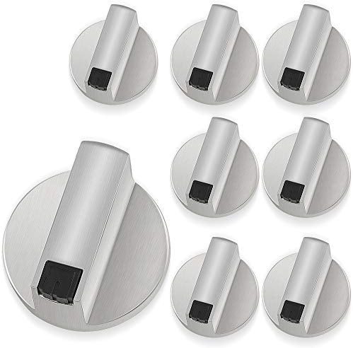 Dadabig 8pcs 6mm Perillas de Cocina, Mandos Botones Cocina Gas Metal Botones de Control para Todas las Marcas de Horno, Cocina y Placa de Cocina (Plata)