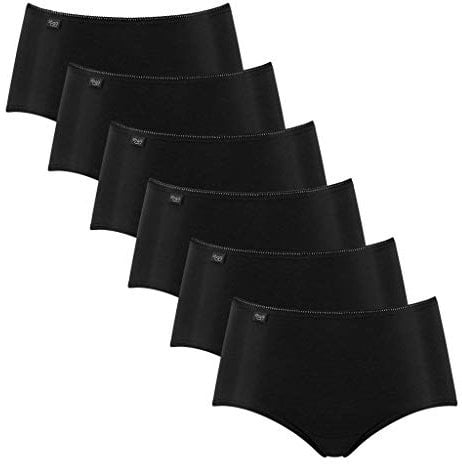 Sloggi Damen Slips 24/7 Microfibre - Midi Slip - 6er-Pack (38 Schwarz)