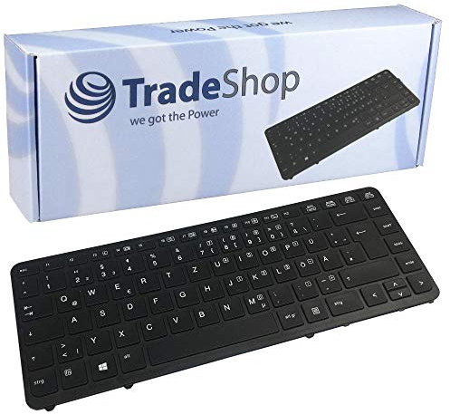Trade-Shop Tastiera originale QWERTZ tedesca per PC portatili HP EliteBook 720 740 745 750 755 840 850 ZBook 14 15U da sostituire/con telaio