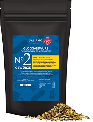 100g Glühweingewürz, Kinderpunsch, Punsch Gewürz schwedische Art Glögg, mit Orangenschalen, Ingwer, Zimt, Cardamom und Nelken, Glühwein einfach selber machen | Saliamo