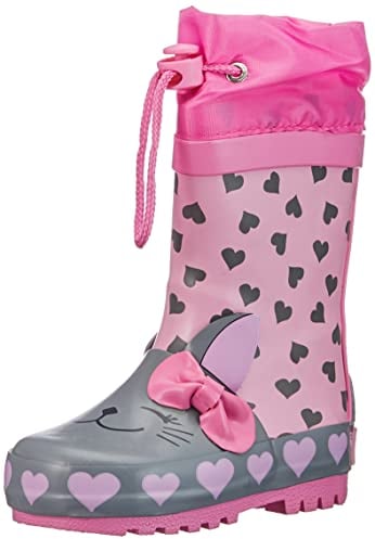 Playshoes Stivali di Gomma Con Coulisse Unisex - Bambini e ragazzi, Gatto, 27 EU