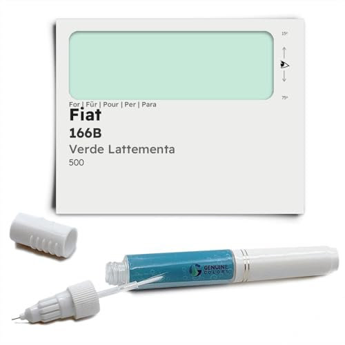 Genuine Colors Stylo de Retouche VERDE LATTEMENTA 166B pour Fiat Argent 500