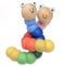 GERILEO Set 2 Gelenktier Wurm aus Holz bunter - Montessori Lernspielzeug - Verbessert Kreativität, Konzentration und Intelligenz - Hilft beim Zählen Erkennen von Farben (Pack: Blau + Rosa)