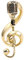 JIgeren Broche notes de musique Broche micro créative Note musicale Pin émail sac en alliage vêtements épingle revers bijoux cadeau pour femmes hommes garçon fille or
