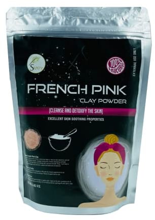 SVATV Argilla Rosa Francese | Polvere Di Montmorillonite | Argilla Rosa | Polvere Idratante E Rigenerante Per La Cura Della Pelle | Maschera Viso Naturale | Argilla Fai Da Te - 227g