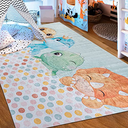 Mazovia Kinderzimmerteppich Antirutsch - Waschbar bis 30 Grad - Tiere - Kurzflor Kinderteppich Teppich für Kinderzimmer - ÖKO-TEX Zertifiziert - Teppiche Junge Mädchen Bunt 140 x 200 cm
