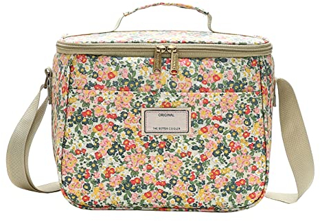 Nanxson Sac Isotherme Repas,Grande Capacité Lunch Bag,Bolsa de almuerzo de picnic con correa ajustable para el hombro Portable en Tissu Imperméable grande y reutilizable(7.5L,B-Beige)