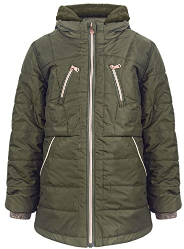 A2Z 4 Kids Girls Longline Casual School Hooded - Jacket JK33 Olive 13