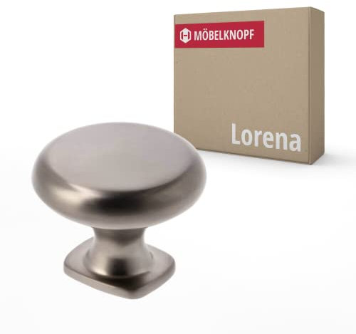 Gedotec Möbelknöpfe | Ø 33 mm I 1 Stück |Metall Türknopf für Schränke - Anthrazit gebürstet inkl. Befestigungsmaterial I LORENA I Knöpfe für Küchenschränke - moderner Stil I Schrankgriffe
